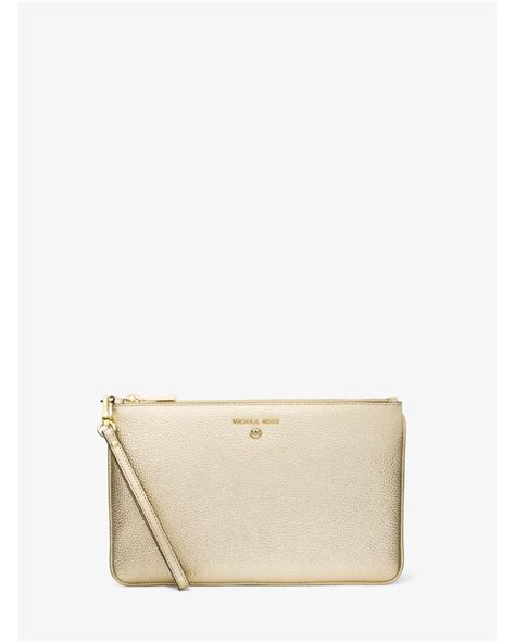 michael kors large pebbled leather wristlet|Michael Kors wristlet sale.